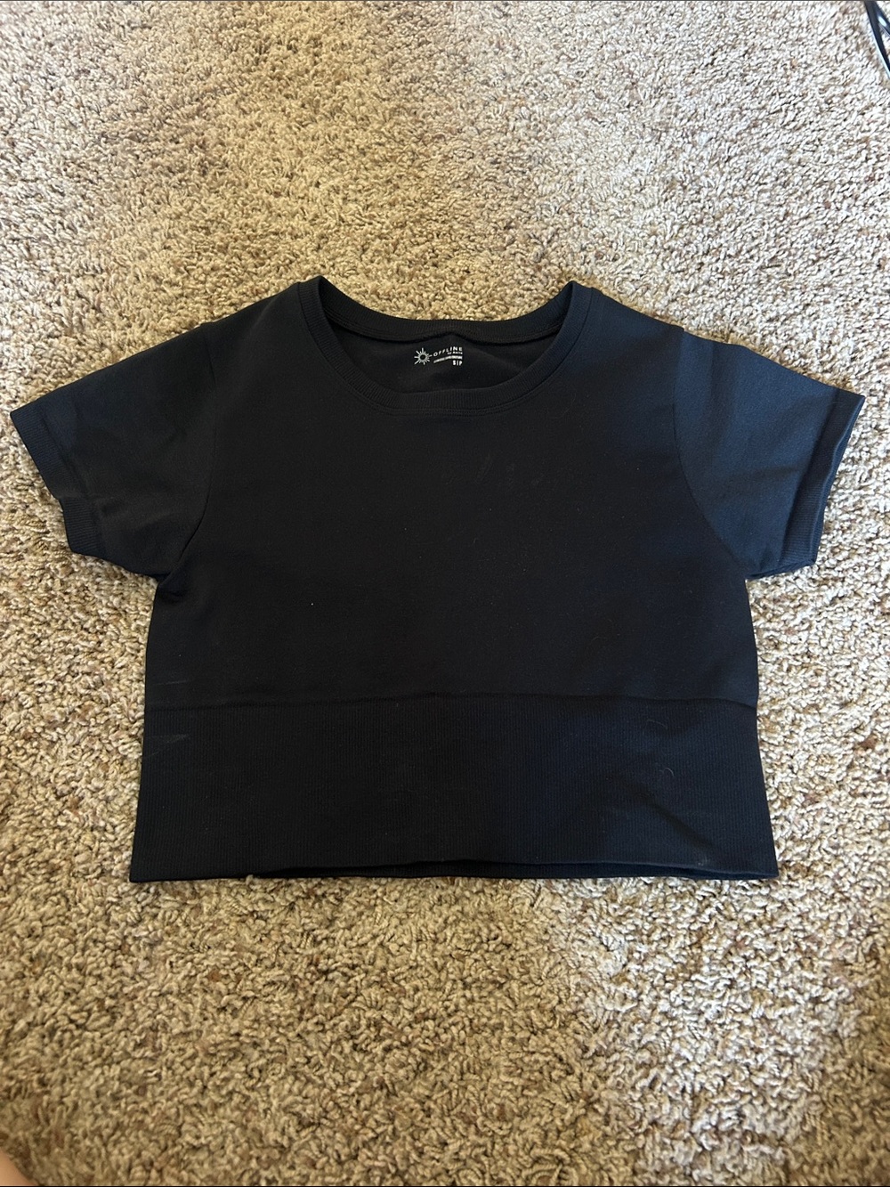Aerie black crop top